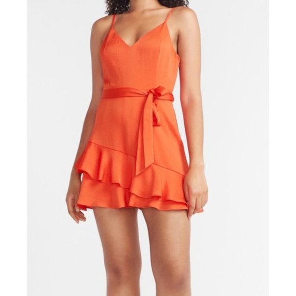 Express | NWT Ruffle Wrap Front Skort Romper - Picture 16 of 17